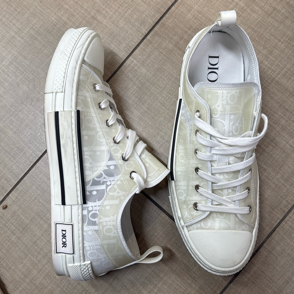 DIOR OBLIQUE MENS WHITE SHOES 44 DESIGNER 11 US